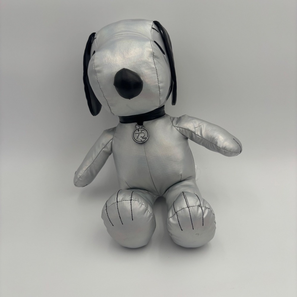 Peanuts‎ Snoopy Plush Kids One Size Silver Excellent 75th Anniversary Metallic